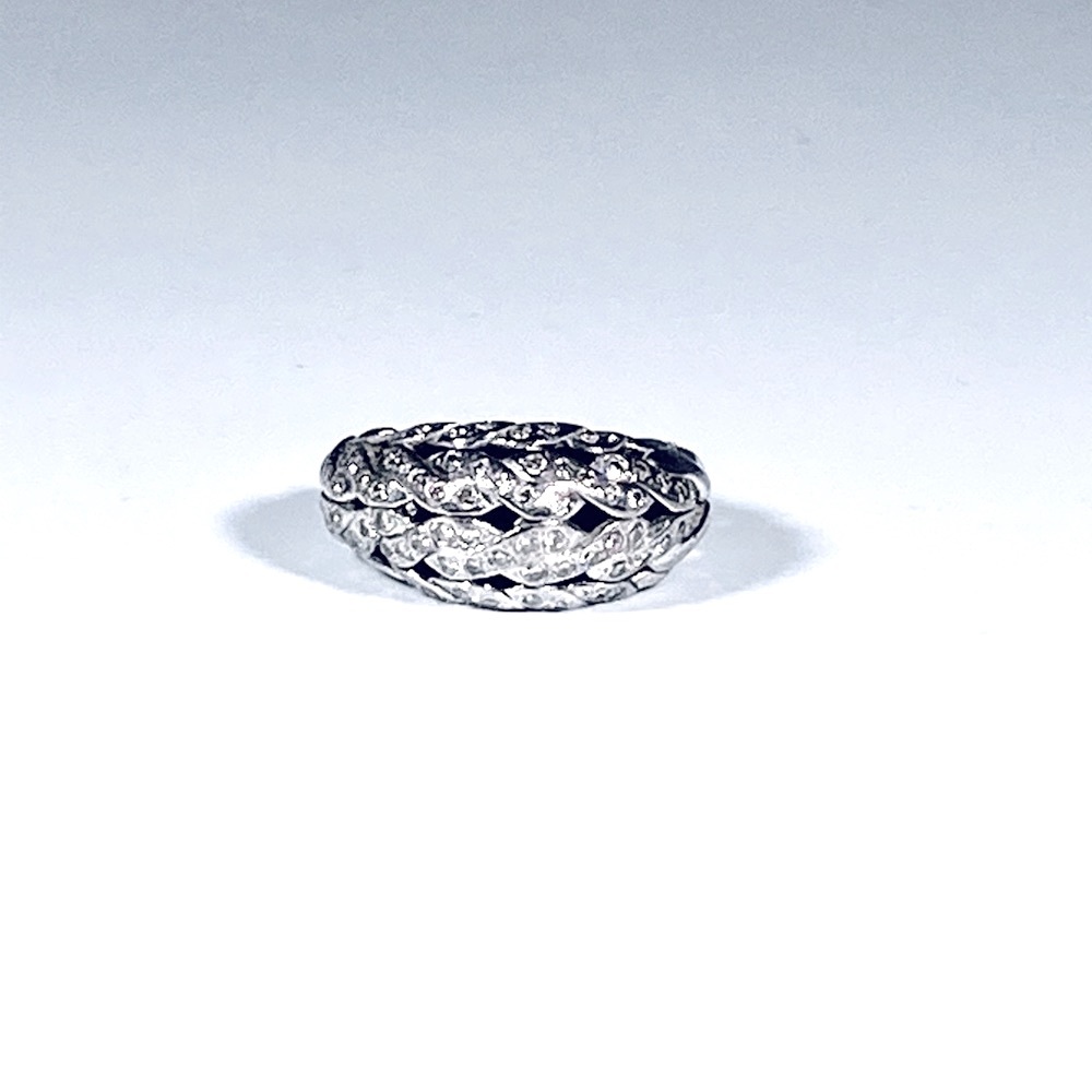 John Hardy Classic Chain Ring with Pave Diamonds - Picture 4 of 8